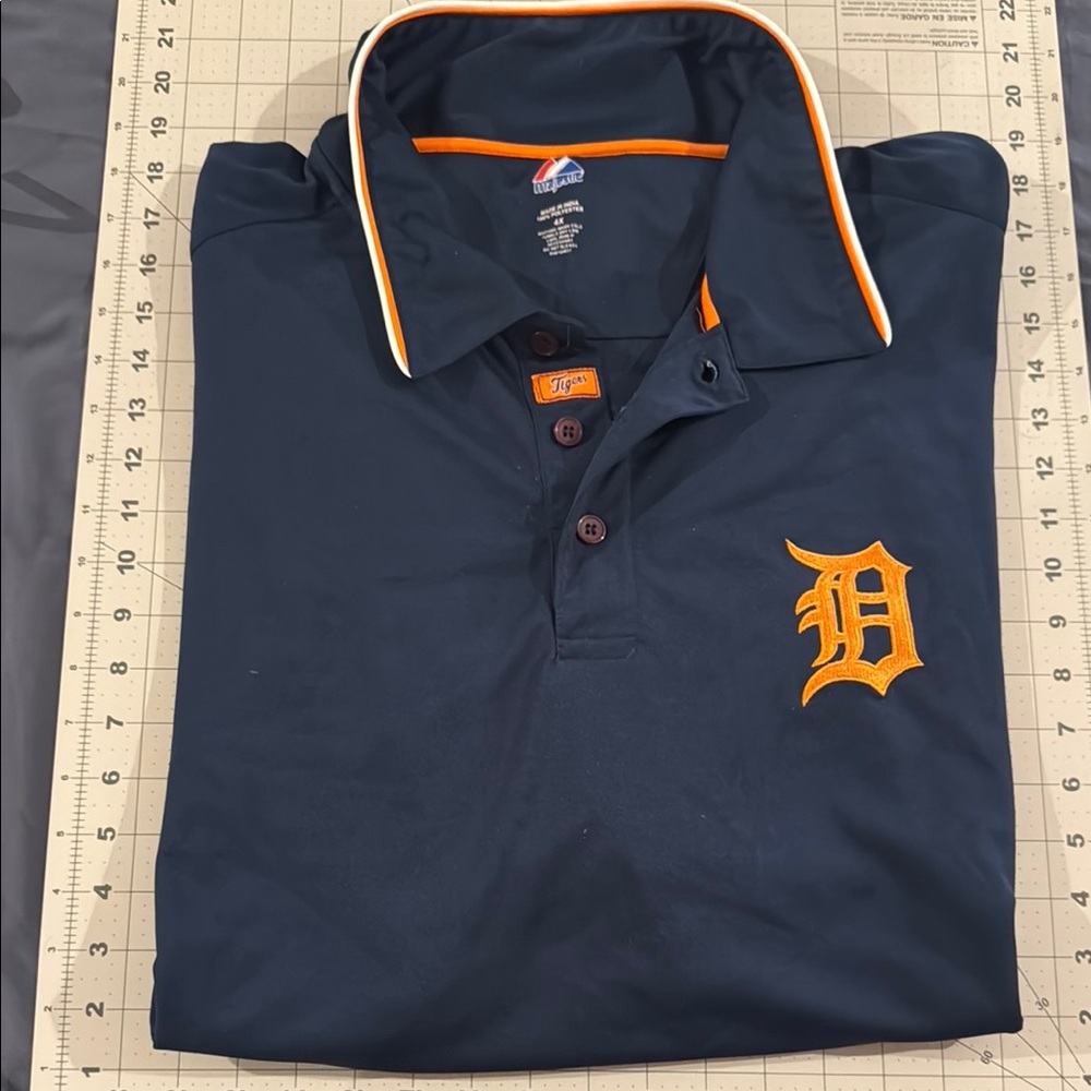 Majestic Detroit Tigers Navy Polo Shirt 4X